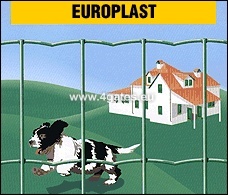 Geschweißter Zaun EUROPLAST PVC RAL6005, 2.2mm, Höhe 2m