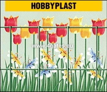Welded fence HOBBYPLAST, ZINC + PVC RAL6005, wire 2,5mm / Height 1,5m
