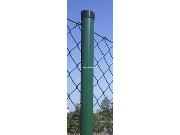 Runde Zaunpfoste ZN+RAL6005 48x1500mm mit PVC-Kappe