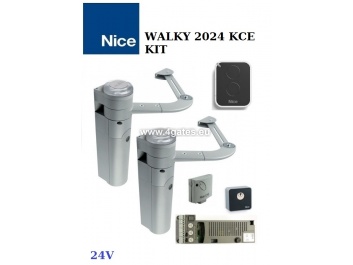 Dvivėrių vartų automatika NICE WALKY 2024 KCE KIT (iki 3.6M) 24V