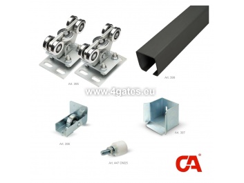 Sliding door fitting set COMBI ARIALDO for gates up to 800kg / bar 7M / 68x68x4mm / UNSINKED