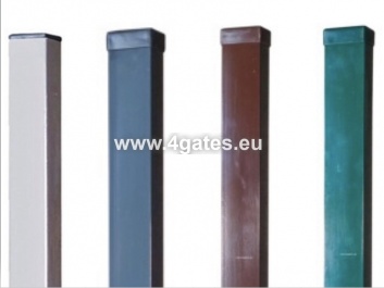 Square poles for panel fence